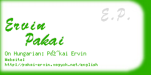 ervin pakai business card